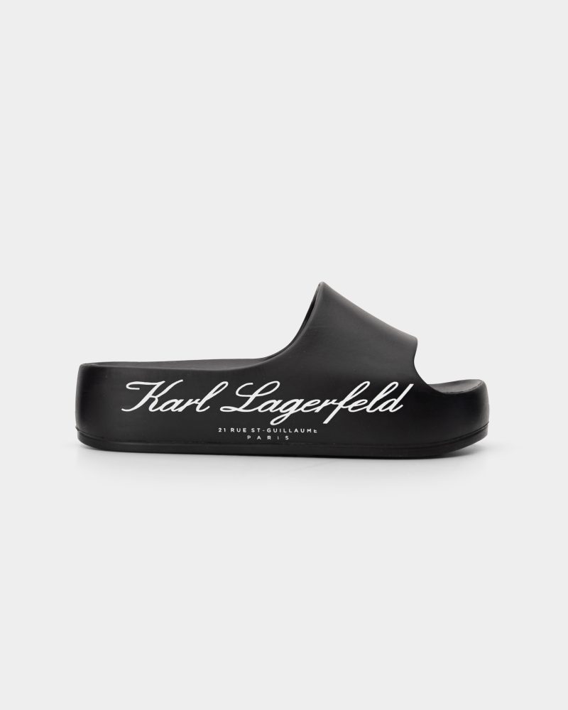 Karl Lagerfeld Ladies Kobo II Hotel Logo Slide Black Eco EVA KL86000 VG0