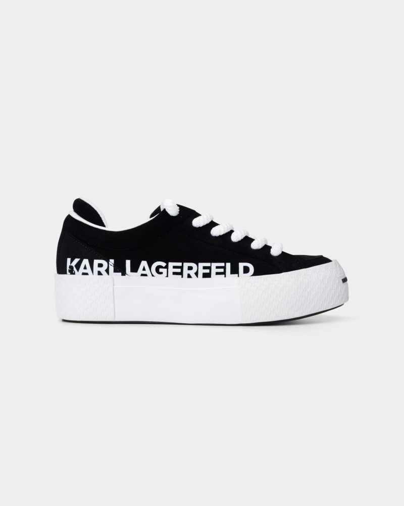 Karl Lagerfeld Ladies Skate Karl Logo Lo Lace Black Suede KL60722 500