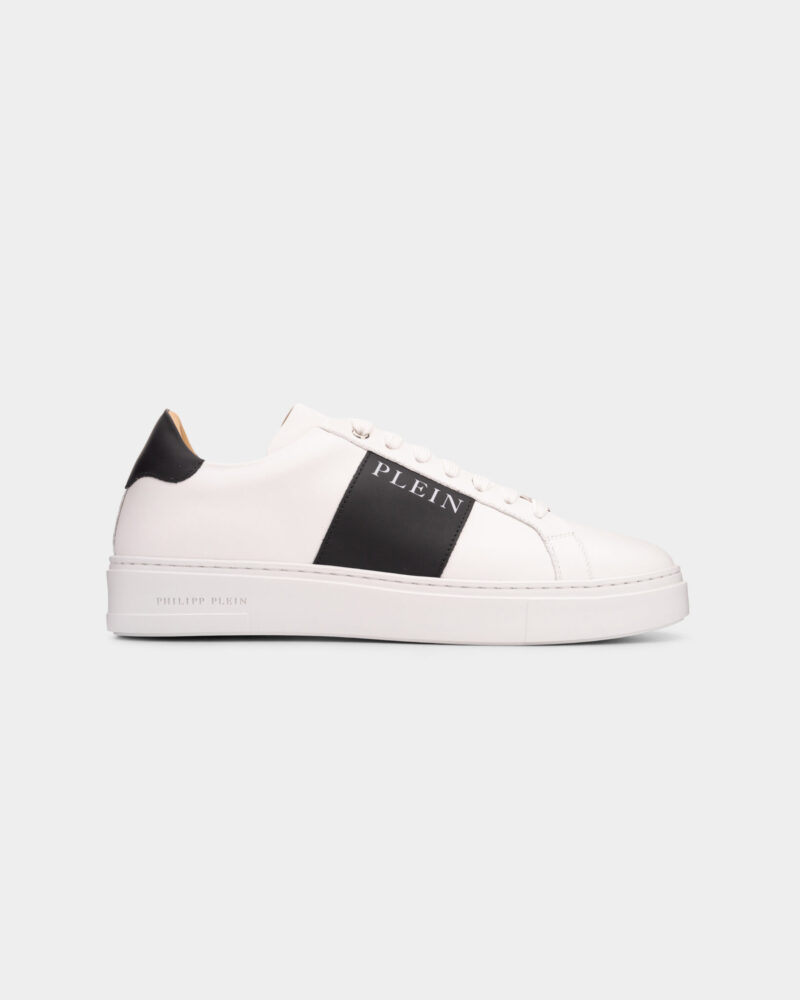 Philipp Plein Men's Nappa Leather Lo Top Sneakers White/Black USC0657 PLE010N 0102