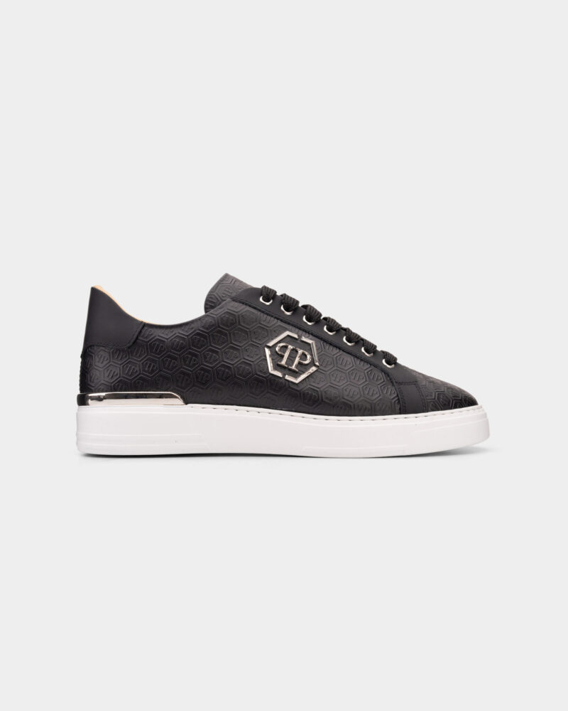 Philipp Plein Men's Nappa Leather Monogram Lo Top Sneakers Black USC0665 PLE010N 02