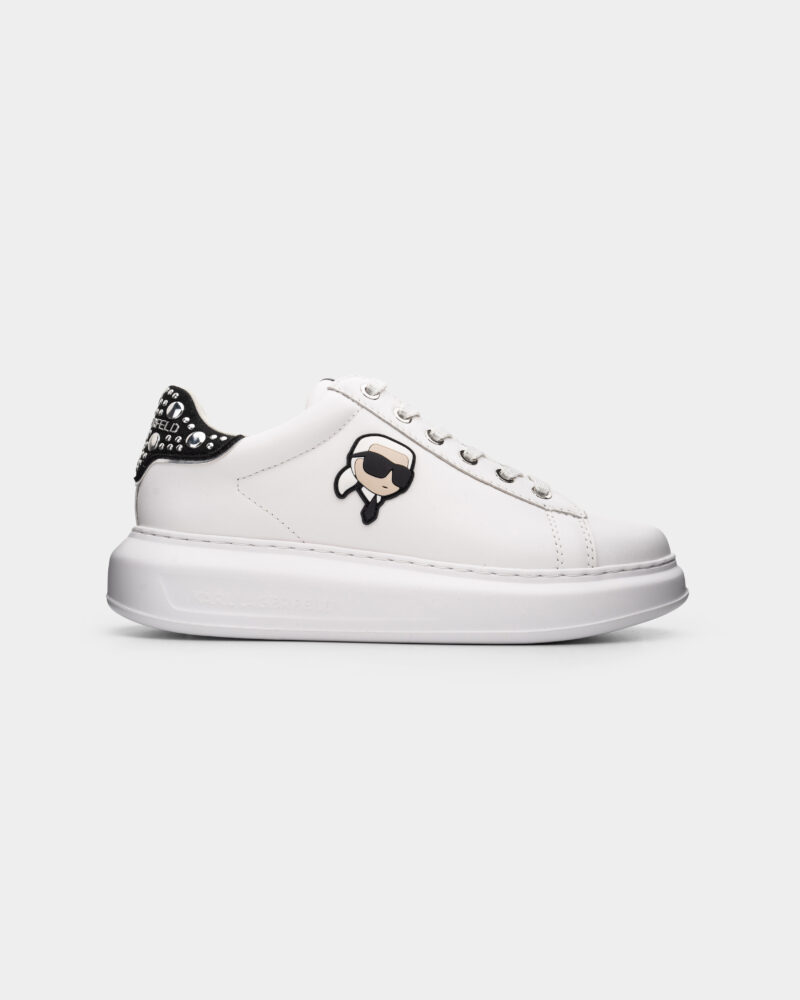 Karl Lagerfeld Ladies Kapri NFT Mirror Studs Lo White Lthr w/ Silver KL62529M 01S