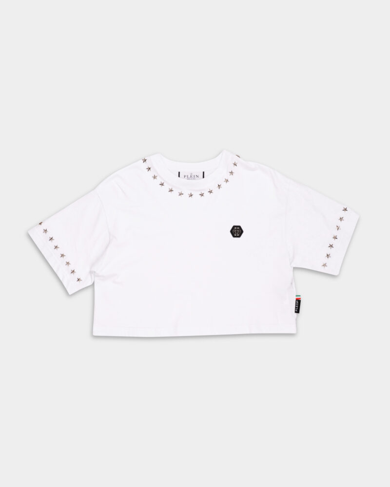 Philipp Plein Women's Cropped T Shirt Stars WTK3331 PJY002N 01