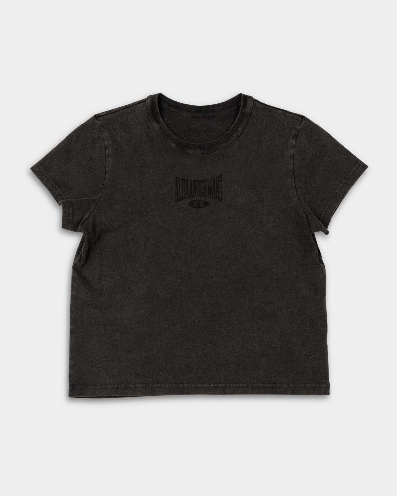 Alexander Wang Graphic Shrunken Tee Faded Black 4CC2251540 020A