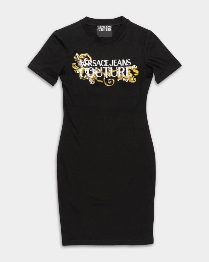 Versace Jeans Ladies Logo Baroque Jersey Stretch Dress 78HAOC06 CJ02C G89