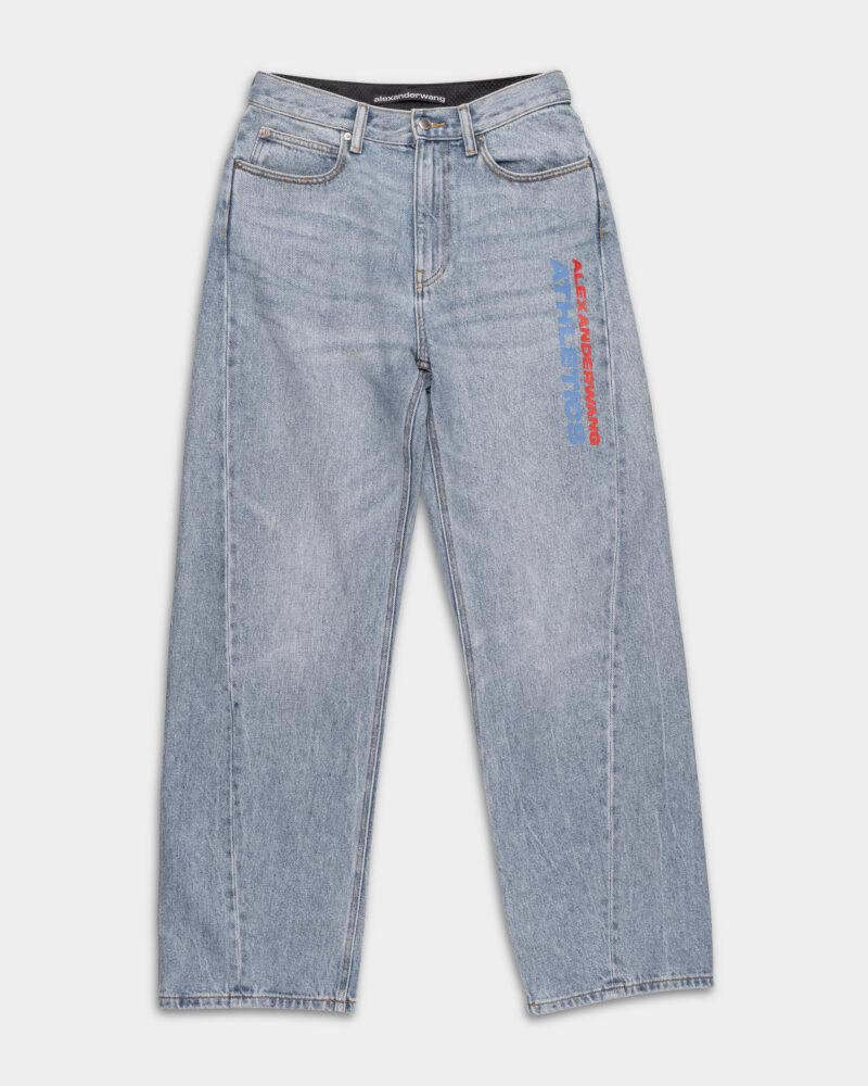 Alexander Wang Mesh Balloon Jean w/ Logo Classic Light Indigo 4DC2254767 468A