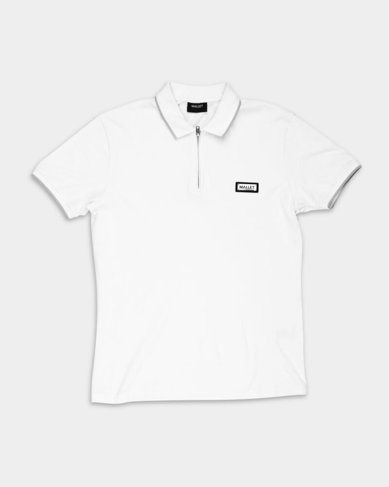 Mallet Men's Plaque Polo Organic ORG252 POLO01 WHT