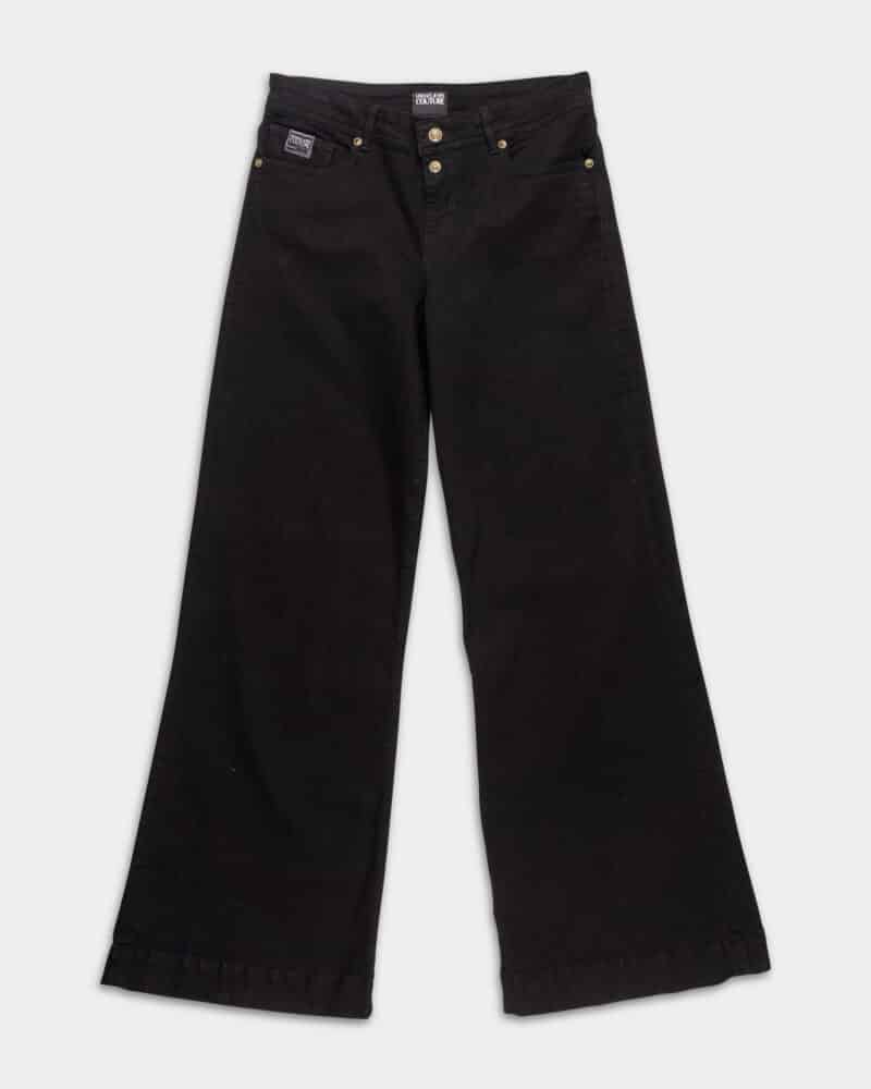 Versace Jeans Ladies Slim Wide Leg Stella M Plate Pants 78HAB561 CDW00 909
