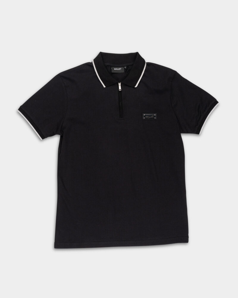 Mallet Men's Plaque Polo Organic ORG252 POLO01 BLK