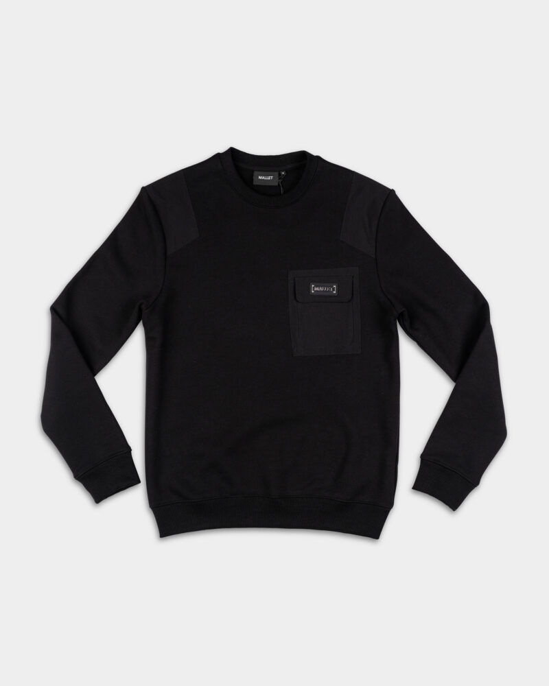 Mallet Men's Nylon Patch Crew 252CRW04 BLK