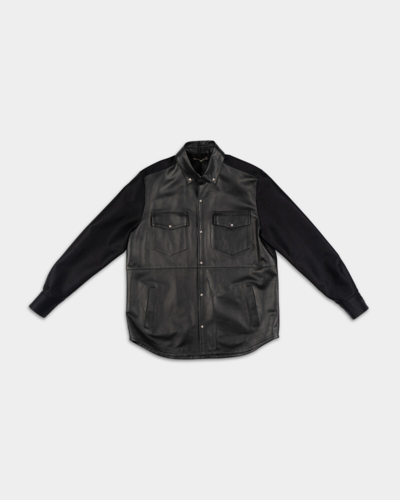 JR Men's Real Leather Sidami Shirt RMP25314CA Black